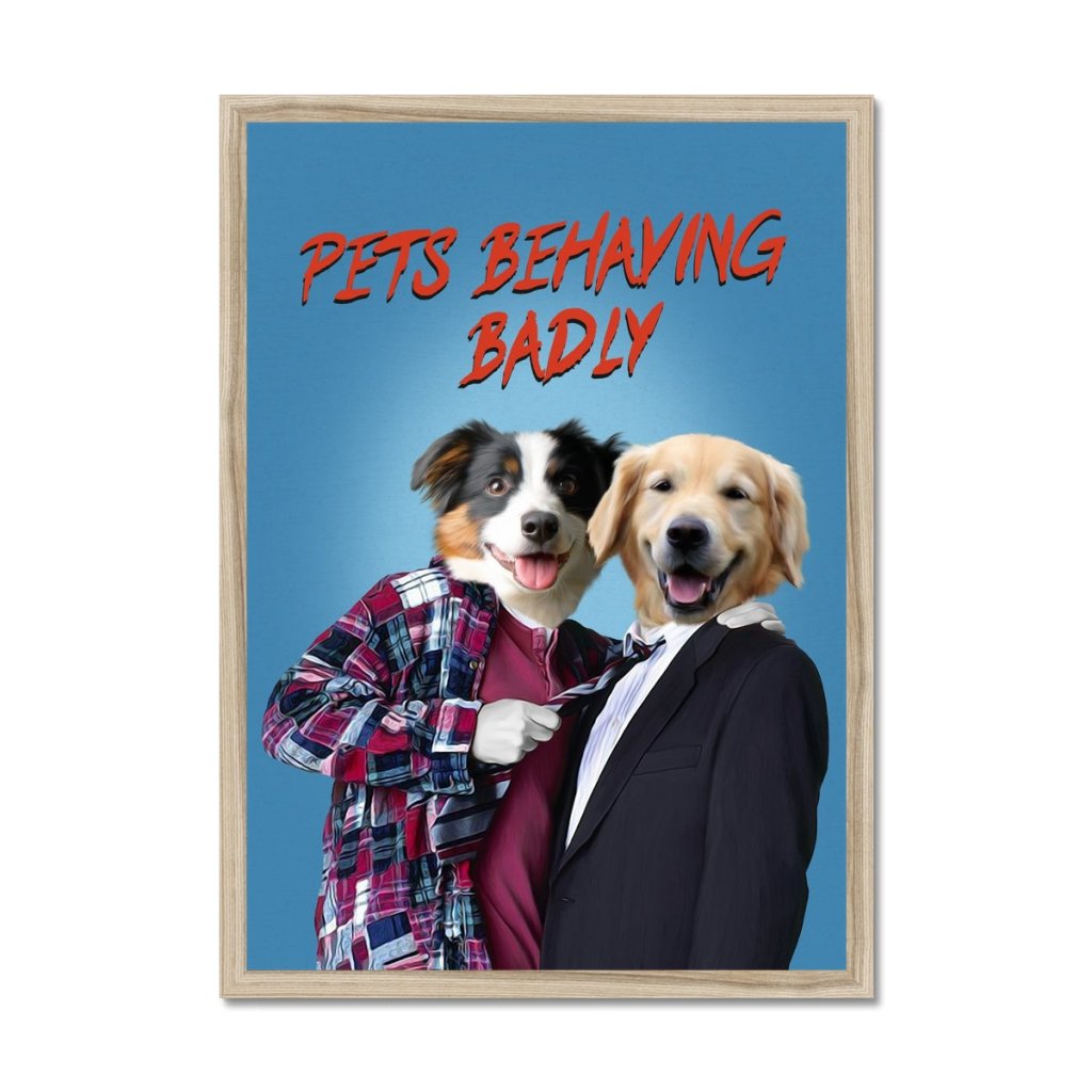 Pet Portraits | Gary & Tony (Men Behaving Badly Inspired): Custom Pet Portrait | Paw & Glory