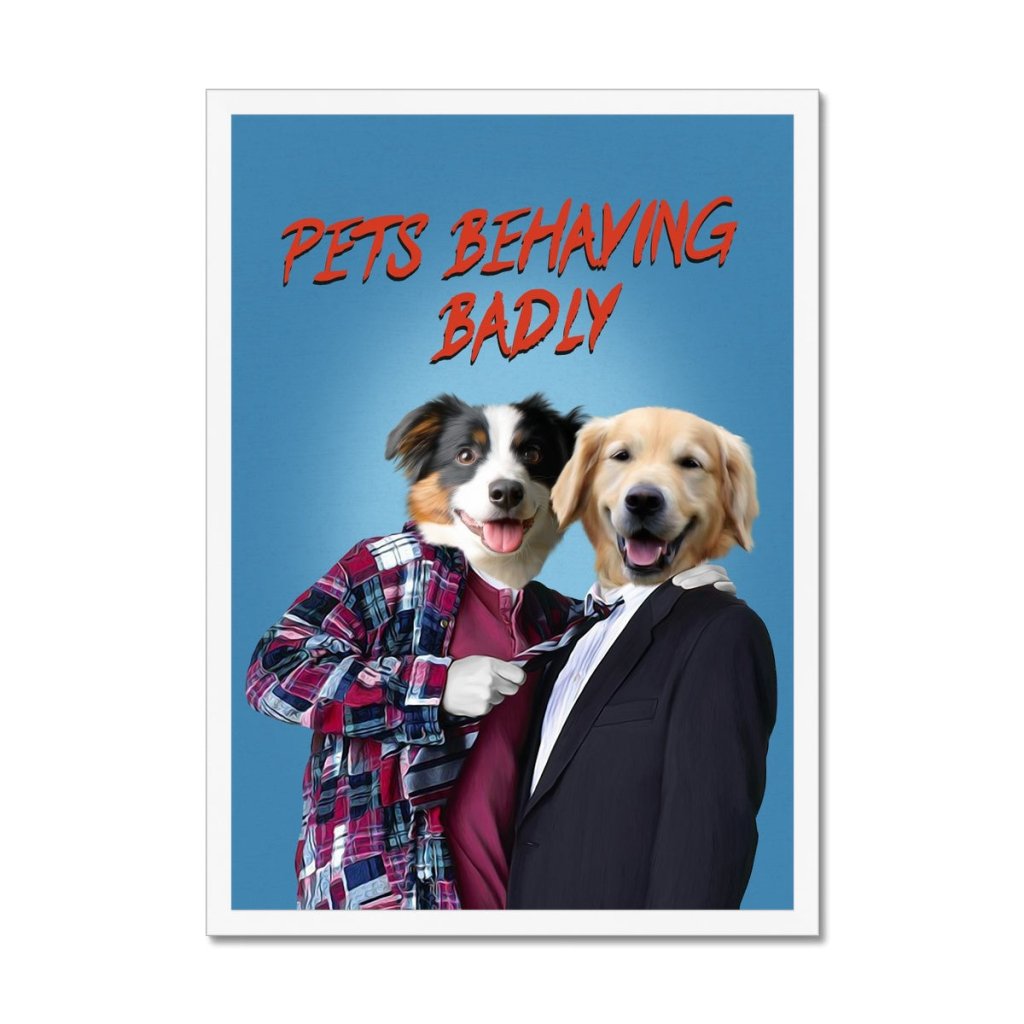 Pet Portraits | Gary & Tony (Men Behaving Badly Inspired): Custom Pet Portrait | Paw & Glory