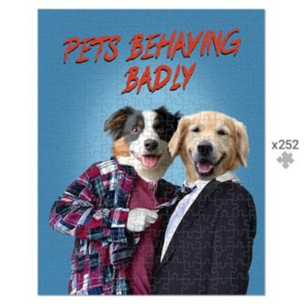 Pet Portraits | Gary & Tony (Men Behaving Badly Inspired): Custom Pet Puzzle | Paw & Glory