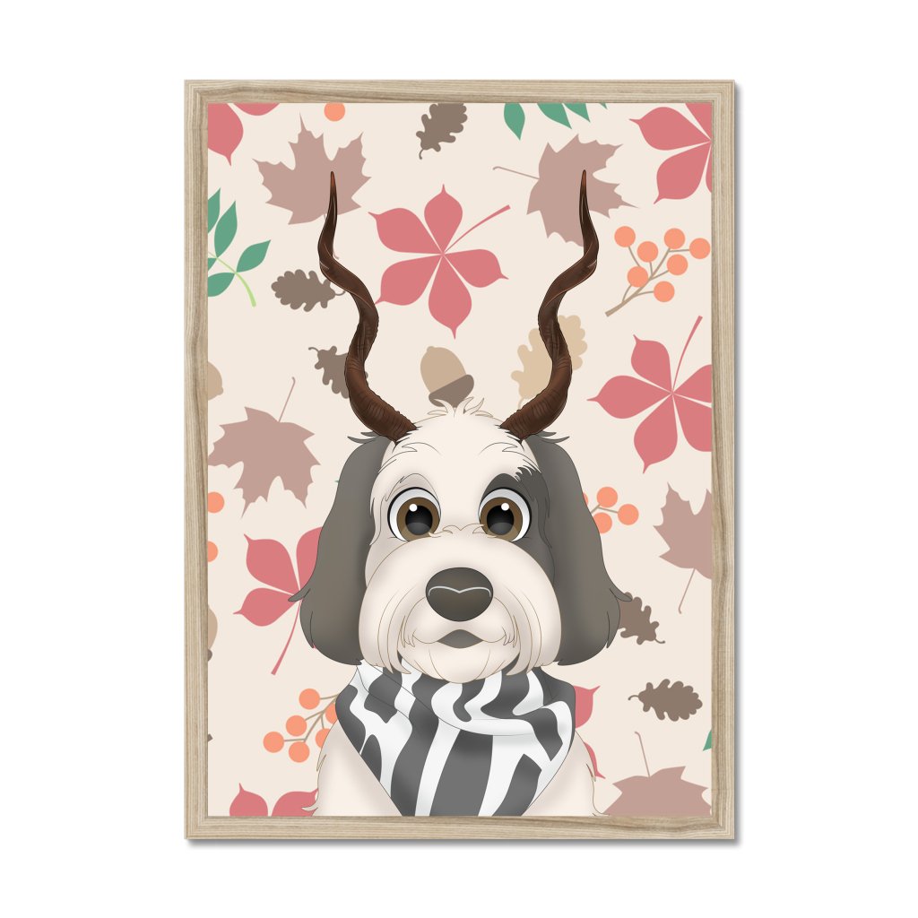 Gazelle Antlers: Cartoon Pet Portrait - Paw & Glory - Dog Portraits - Pet Portraits