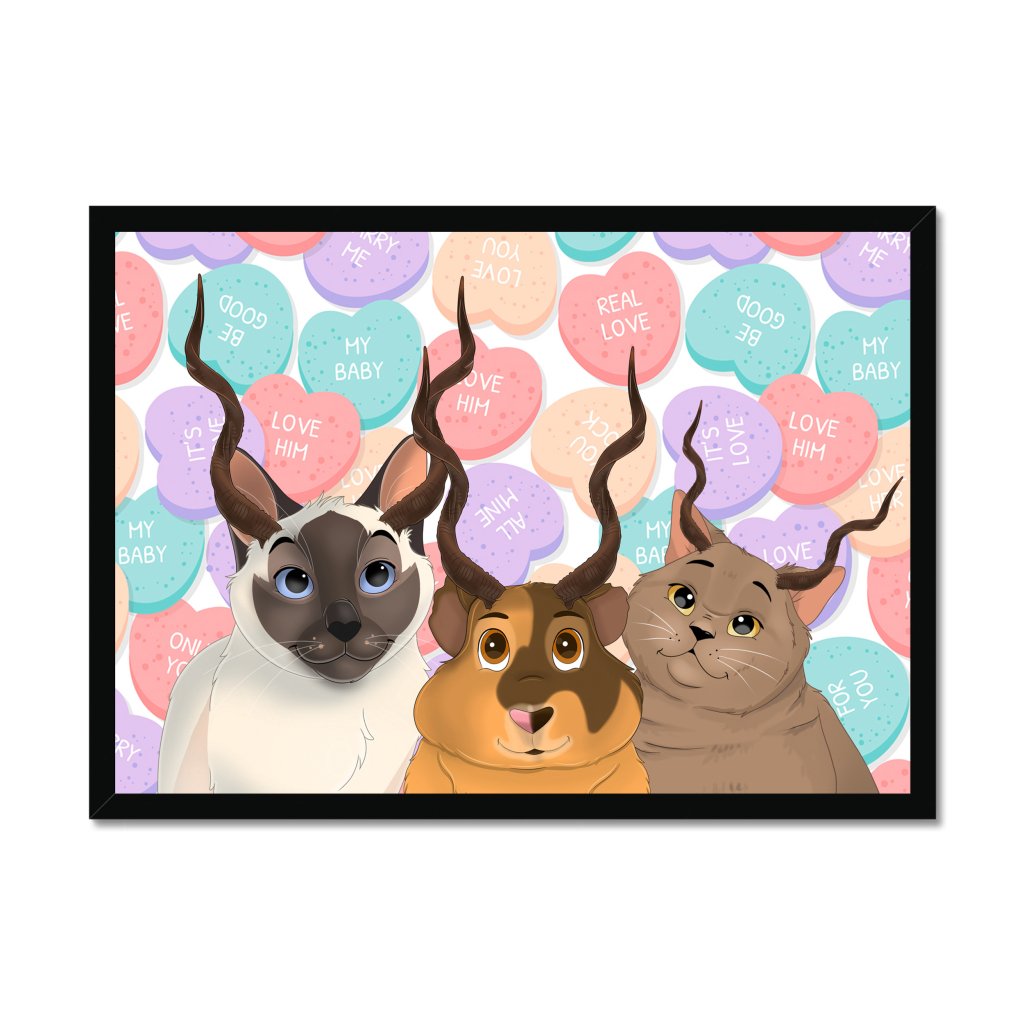 Pet Portraits | Gazelle Antlers: Cartoon Pet Portrait | Paw & Glory