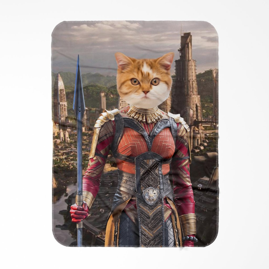 Pet Portraits | General Okoye (Marvel Inspired): Custom Pet Blanket | Paw & Glory