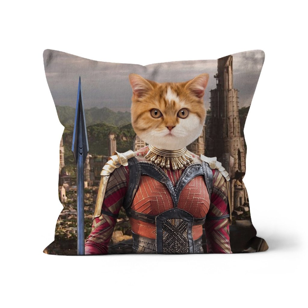 Pet Portraits | General Okoye (Marvel Inspired): Custom Pet Pillow | Paw & Glory