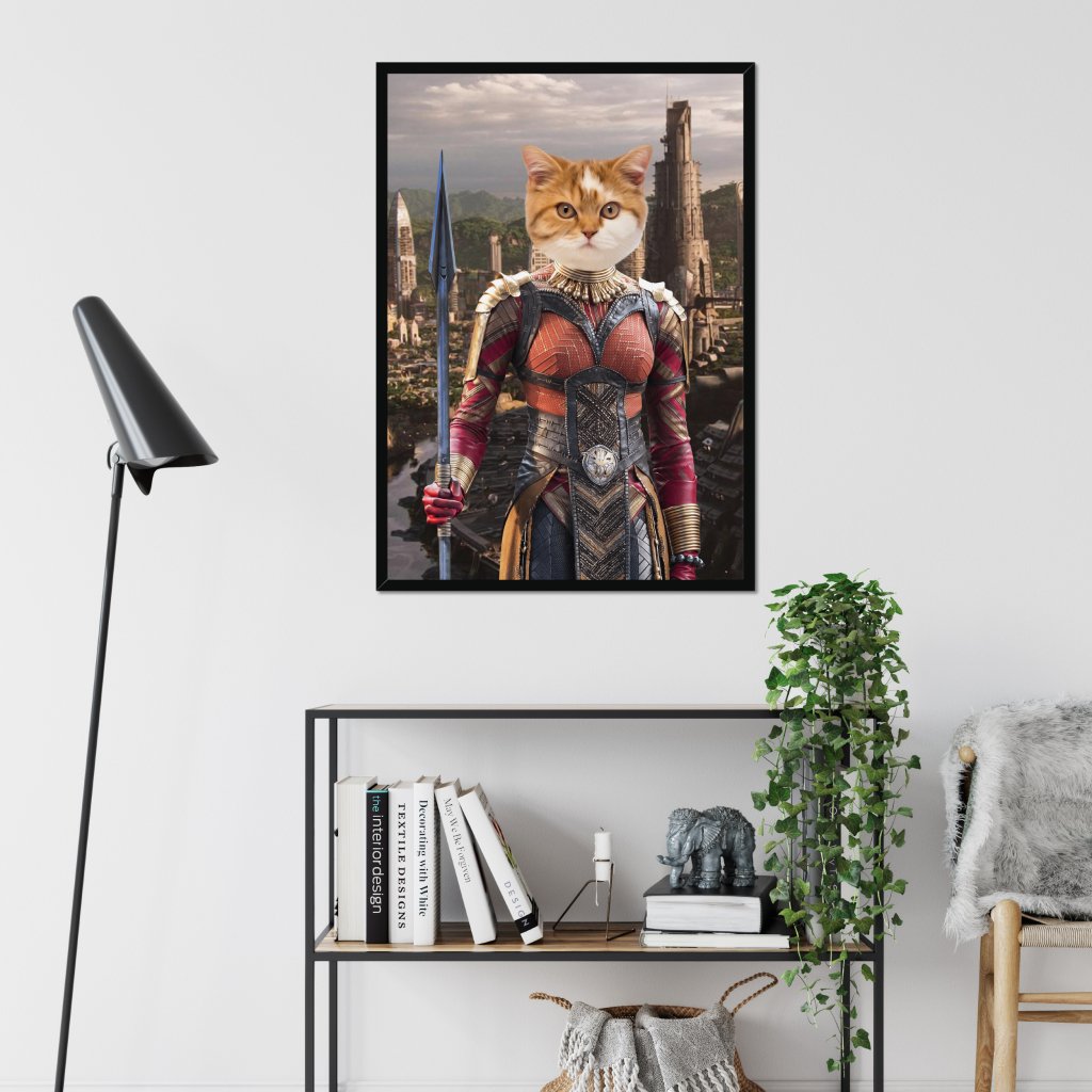 Pet Portraits | General Okoye (Marvel Inspired): Custom Pet Portrait | Paw & Glory