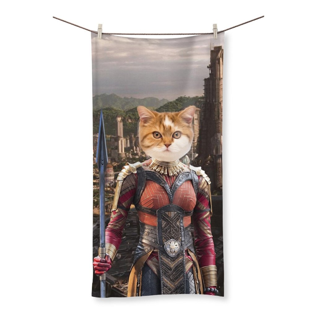Pet Portraits | General Okoye (Marvel Inspired): Custom Pet Towel | Paw & Glory