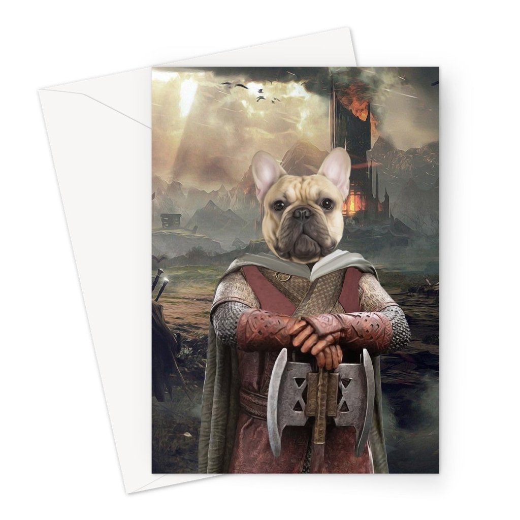 Pet Portraits | Gimli (Lord Of The Rings Inspired): Custom Pet Greeting Card | Paw & Glory