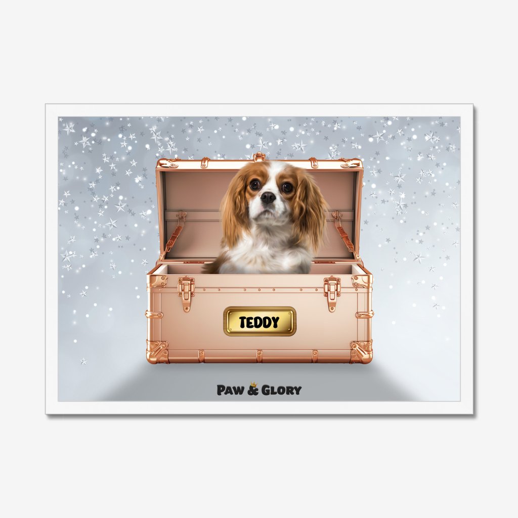 Pet Portraits | Golden Blush Luxury Trunk: Custom Pet Portrait | Paw & Glory