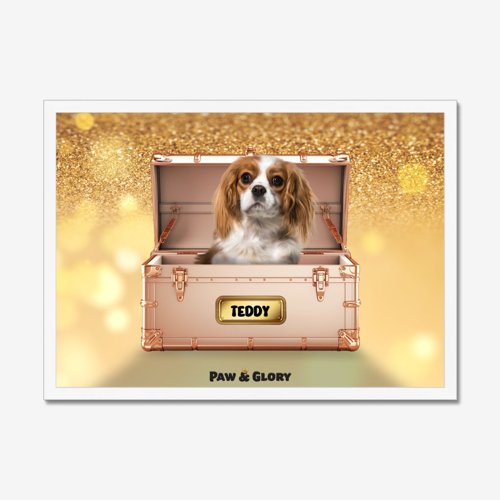 Pet Portraits | Golden Blush Luxury Trunk: Custom Pet Portrait | Paw & Glory