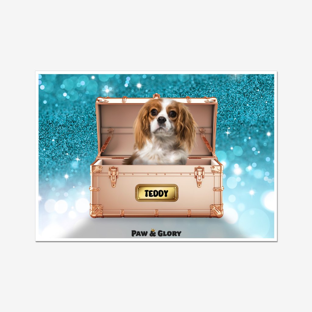 Pet Portraits | Golden Blush Luxury Trunk: Custom Pet Portrait | Paw & Glory