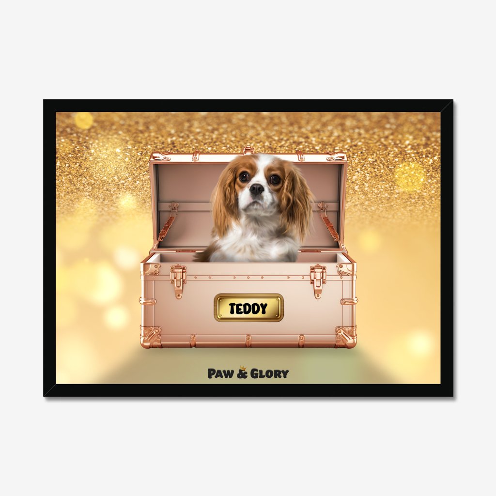 Pet Portraits | Golden Blush Luxury Trunk: Custom Pet Portrait | Paw & Glory