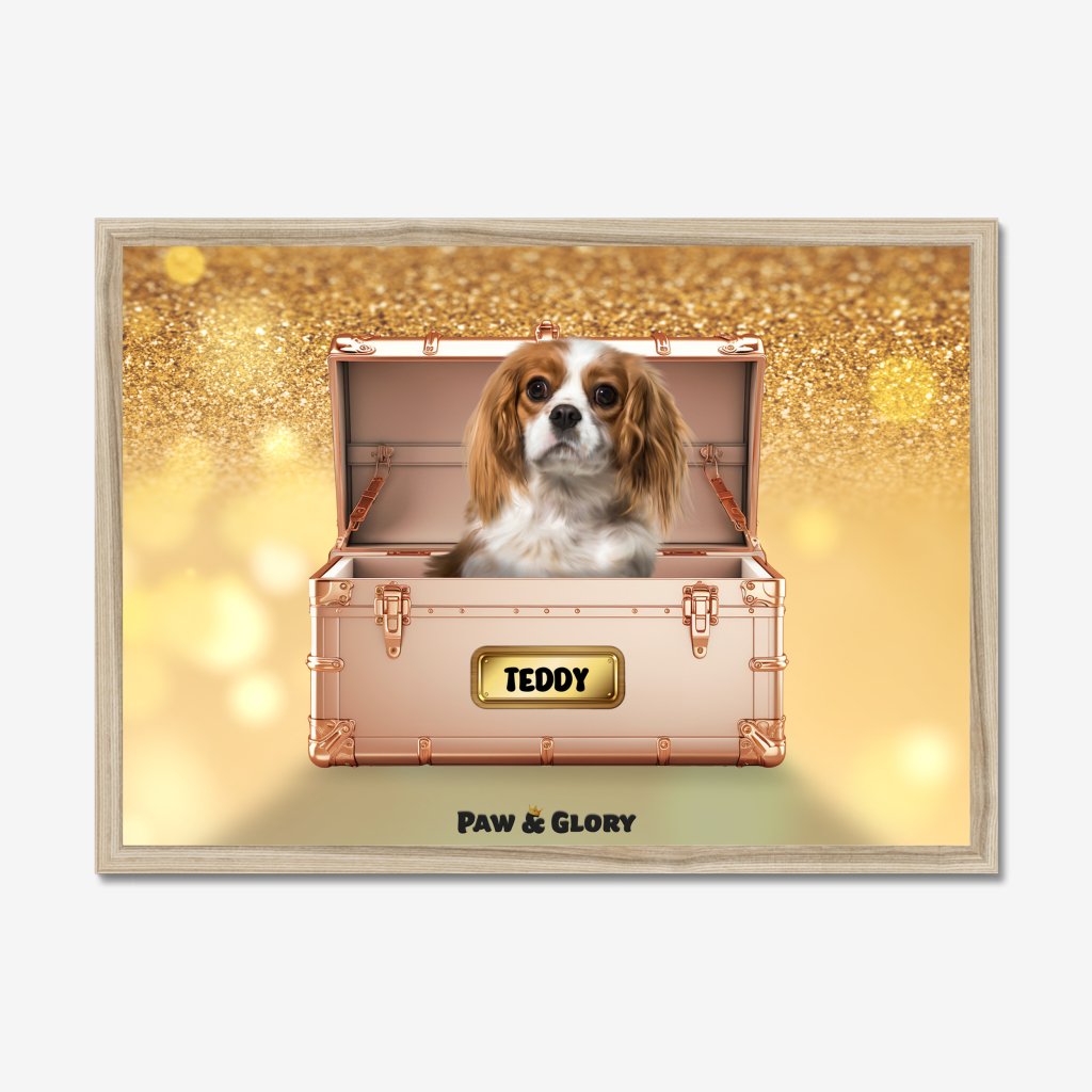 Pet Portraits | Golden Blush Luxury Trunk: Custom Pet Portrait | Paw & Glory