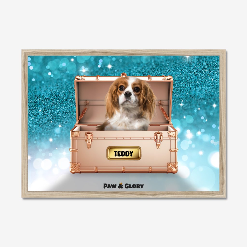 Pet Portraits | Golden Blush Luxury Trunk: Custom Pet Portrait | Paw & Glory