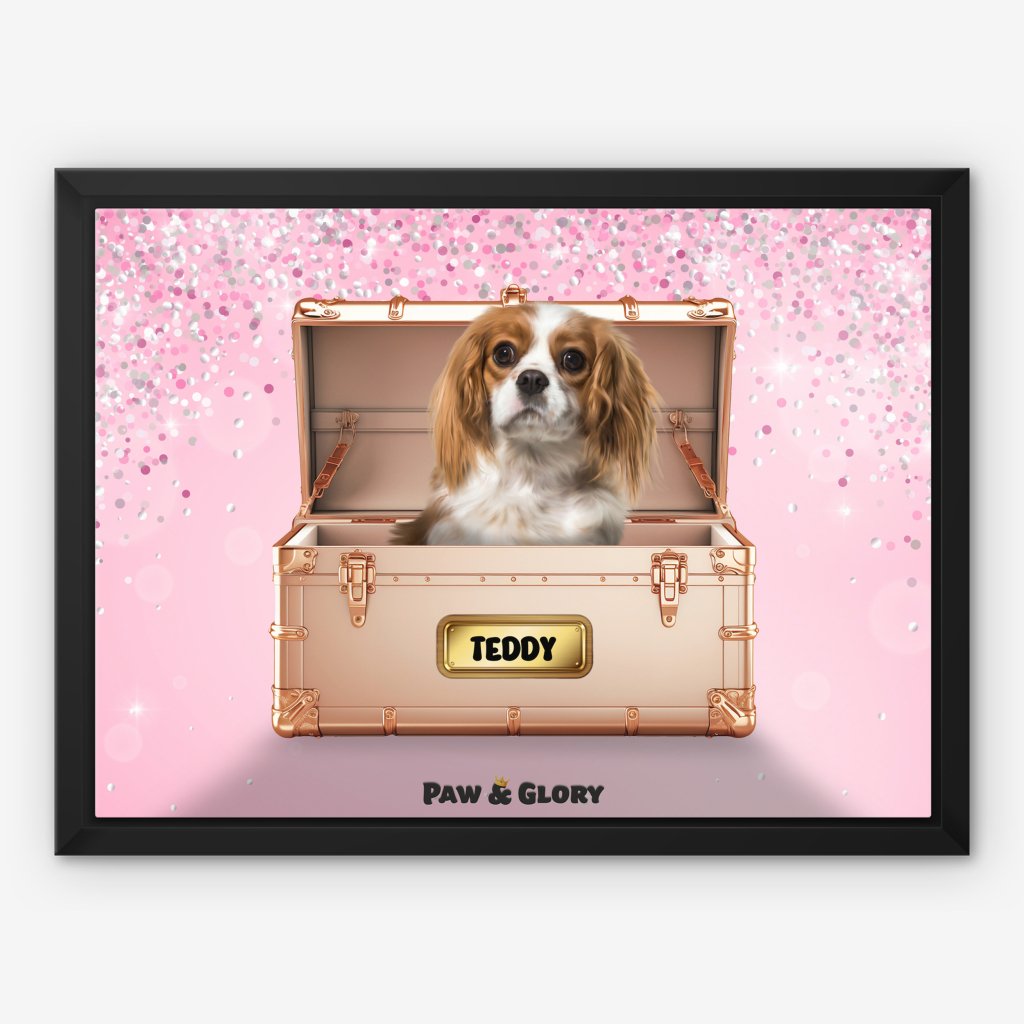 Pet Portraits | Golden Blush Luxury Trunk: Custom Pet Portrait | Paw & Glory