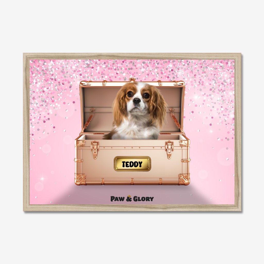 Pet Portraits | Golden Blush Luxury Trunk: Custom Pet Portrait | Paw & Glory