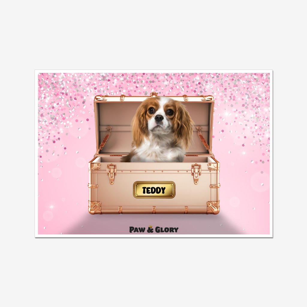 Pet Portraits | Golden Blush Luxury Trunk: Custom Pet Portrait | Paw & Glory