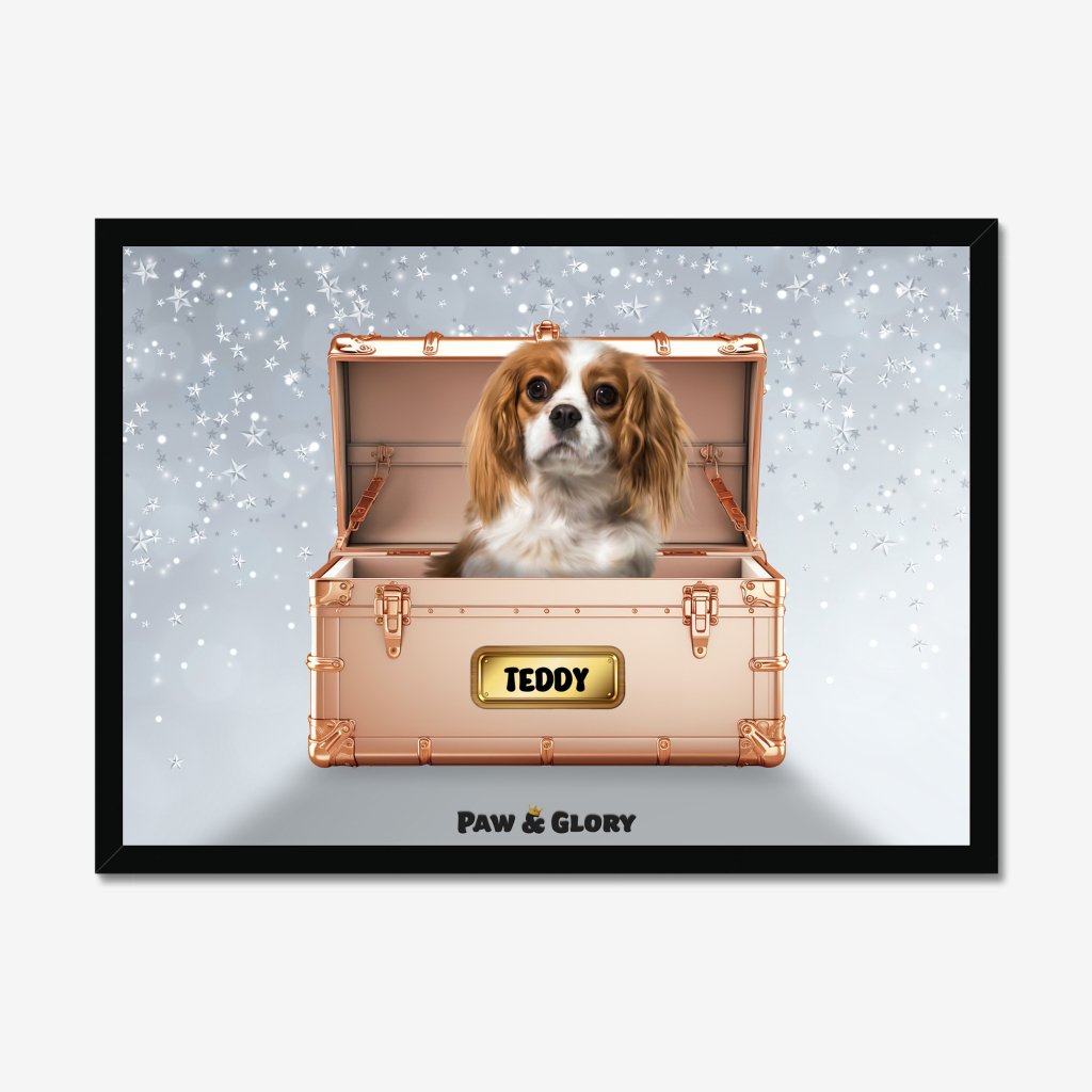 Pet Portraits | Golden Blush Luxury Trunk: Custom Pet Portrait | Paw & Glory
