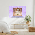 Golden Blush Luxury Trunk: Custom Pet Portrait