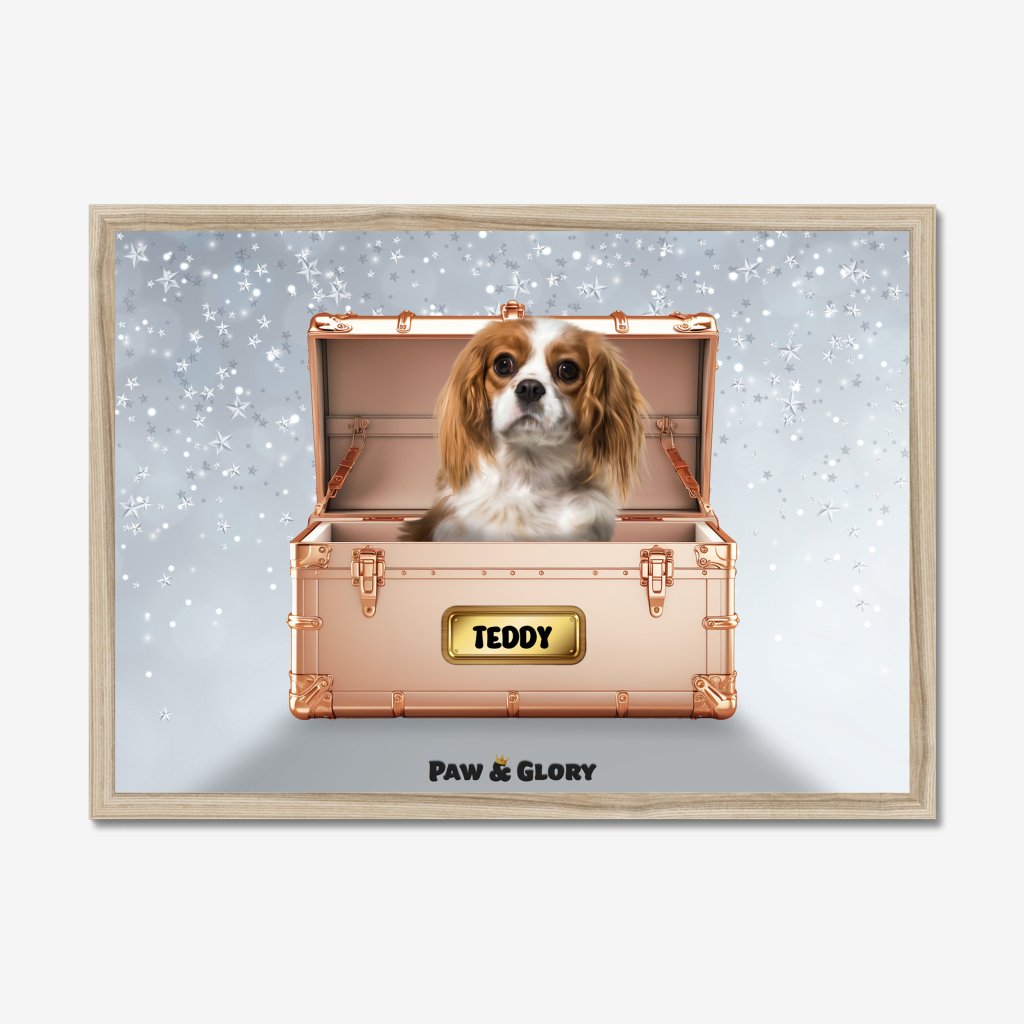 Pet Portraits | Golden Blush Luxury Trunk: Custom Pet Portrait | Paw & Glory