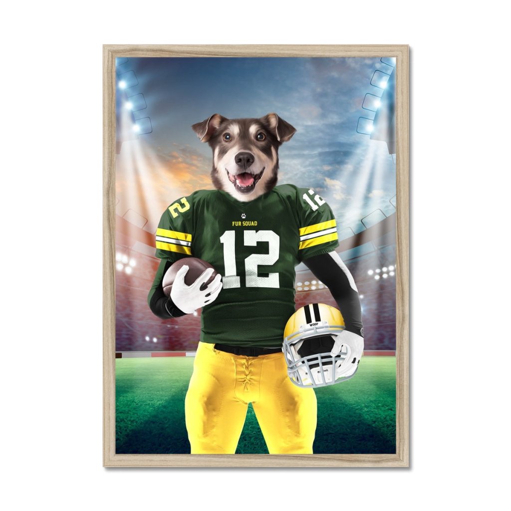 Pet Portraits | Green Paw Packers: Custom Pet Portrait | Paw & Glory