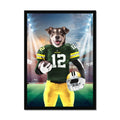 Green Paw Packers: Custom Pet Portrait