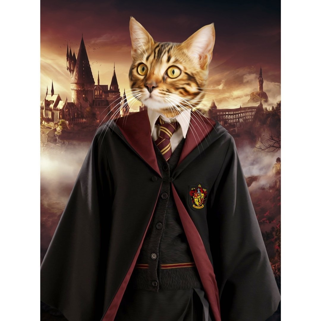 Pet Portraits | Gryffindor (Harry Potter Inspired): Custom Digital Download Pet Portrait | Paw & Glory