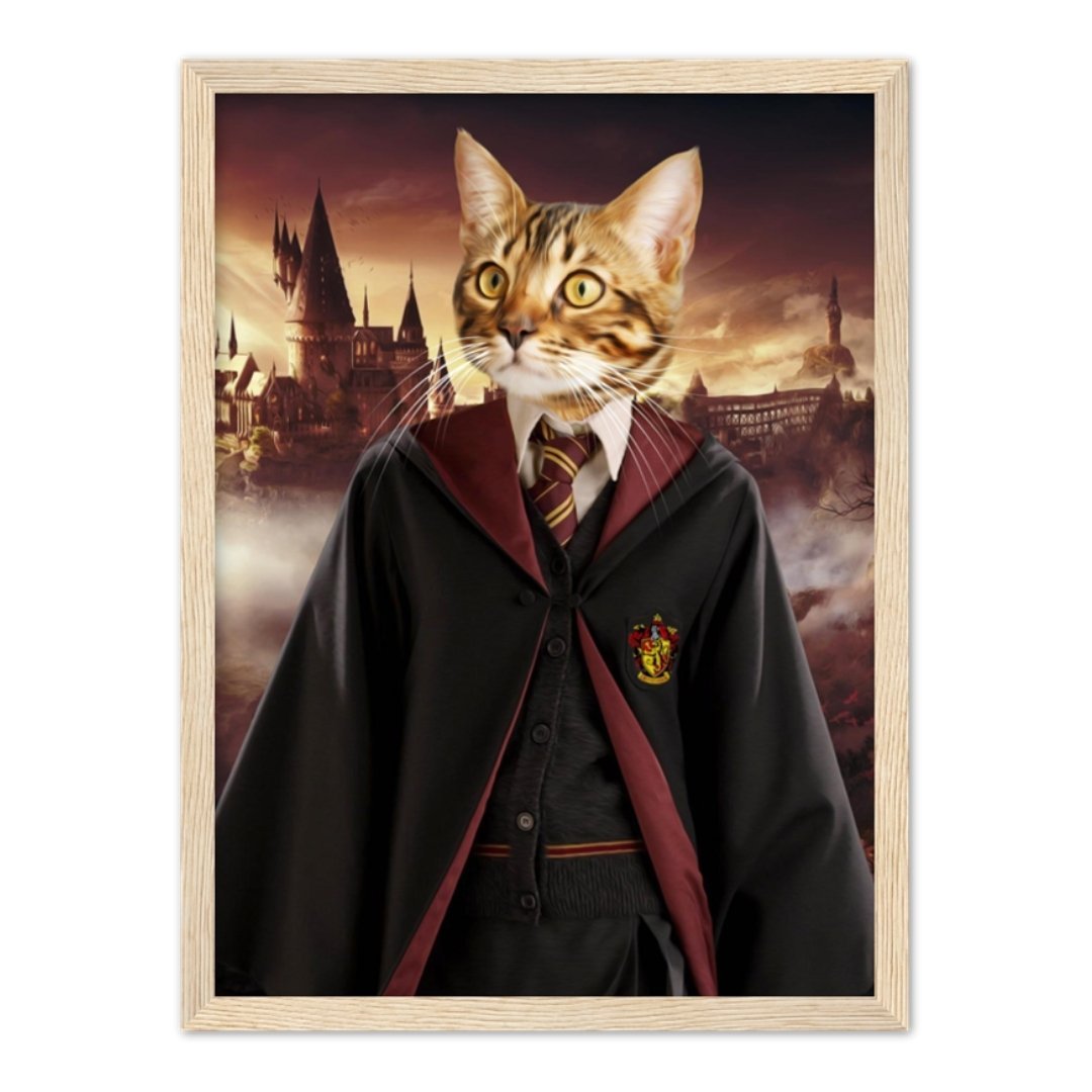 Brave House Wizard Custom Pet Portrait | Paw & Glory
