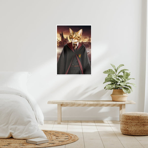 Brave House Wizard Custom Pet Poster | Custom Pet Portrait Print | Paw & Glory