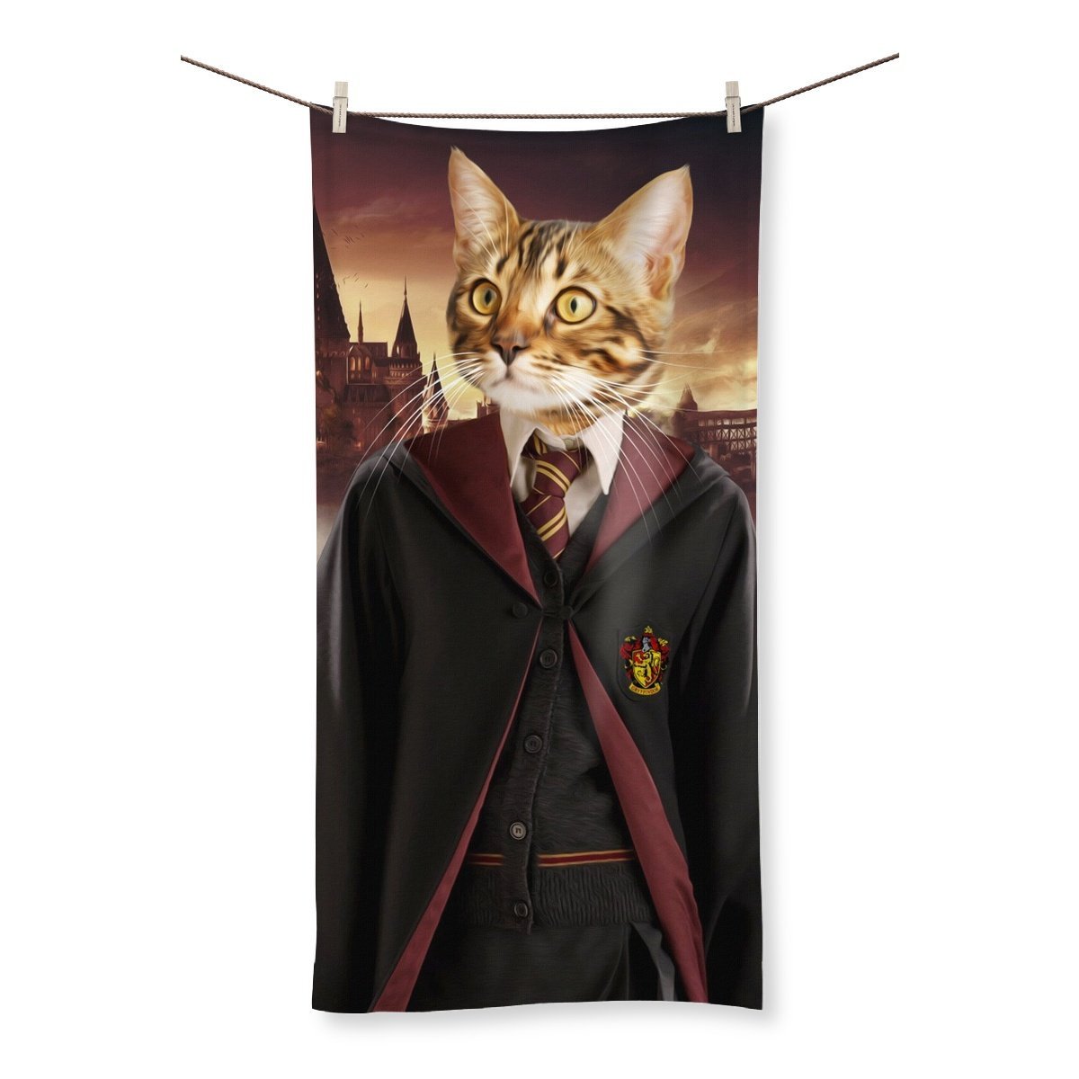 Pet Portraits | Gryffindor (Harry Potter Inspired): Custom Pet Towel | Paw & Glory