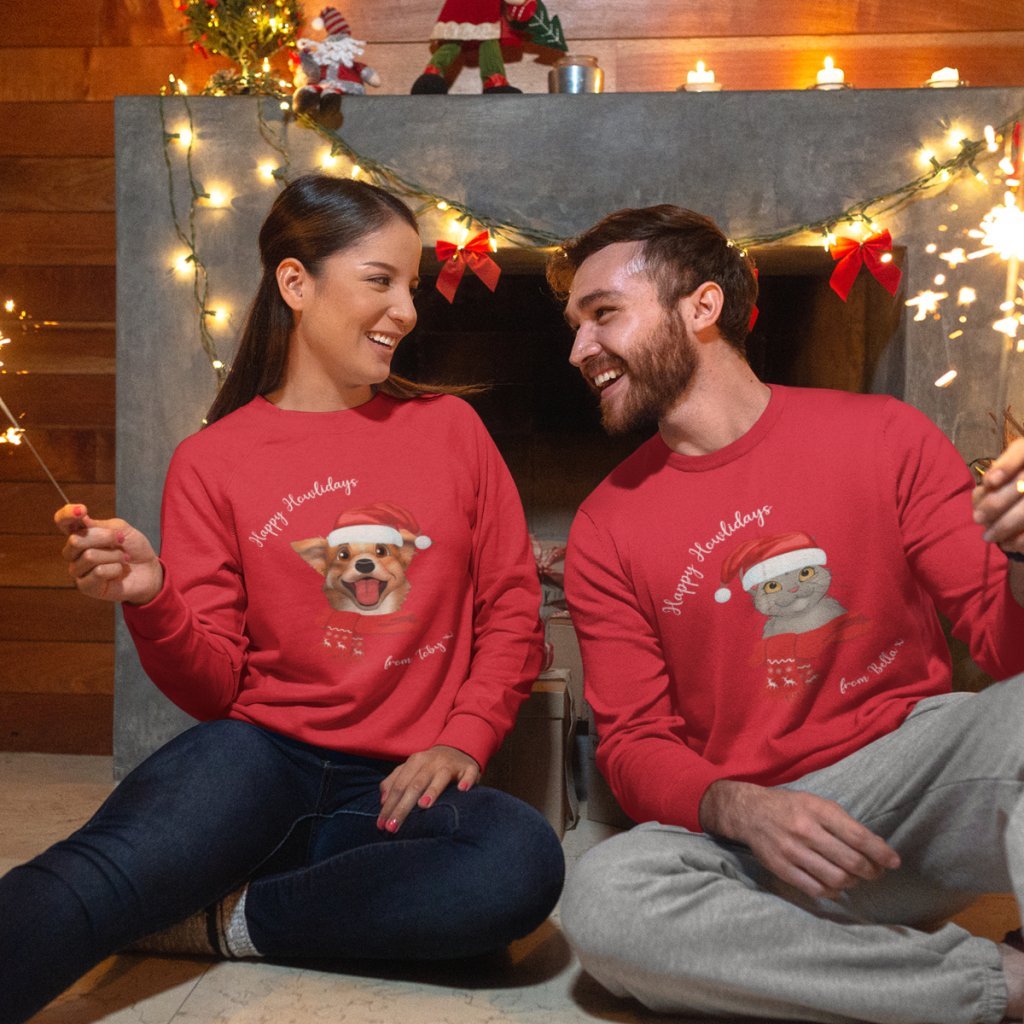 Pet Portraits | Happy Howlidays Christmas Pet Sweatshirt | Paw & Glory