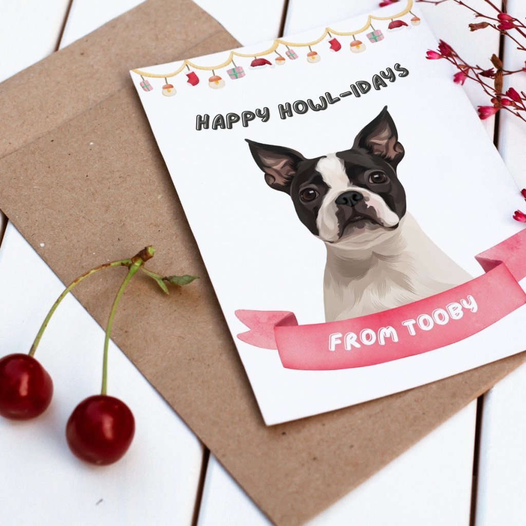 Pet Portraits | Happy Howlidays Modern Christmas Cards | Paw & Glory