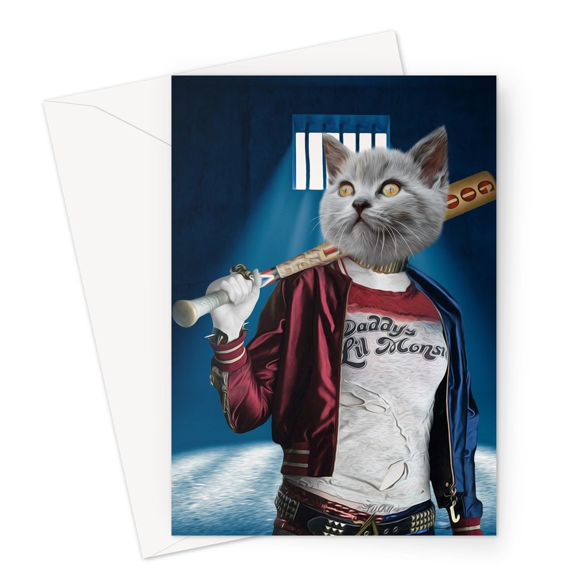 Pet Portraits | Harley Quinn: Custom Pet Greeting Card | Paw & Glory