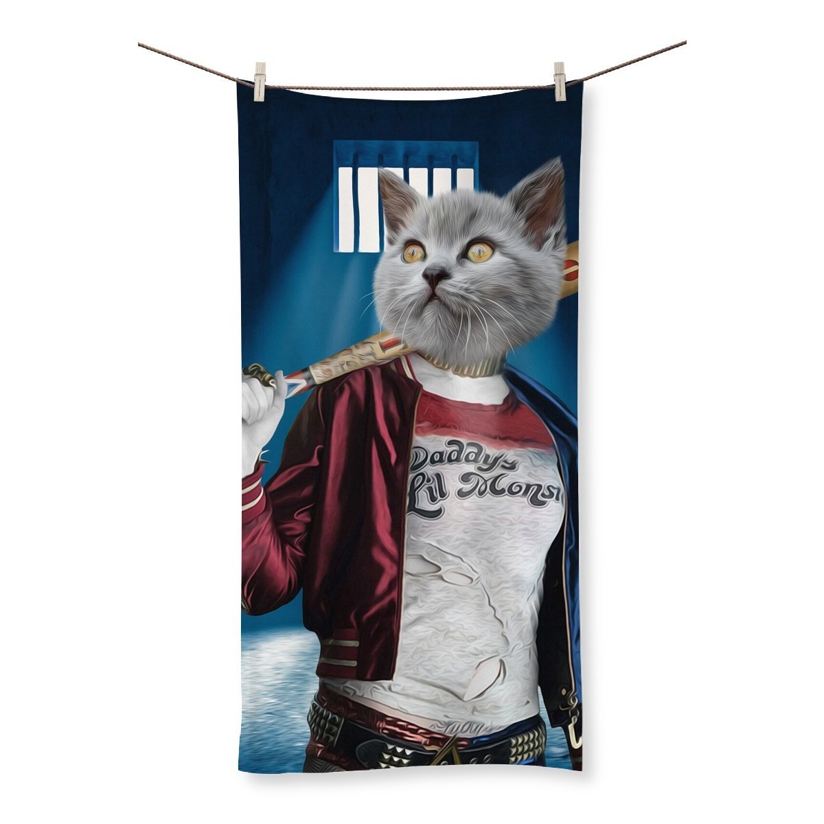 Pet Portraits | Harley Quinn: Custom Pet Towel | Paw & Glory