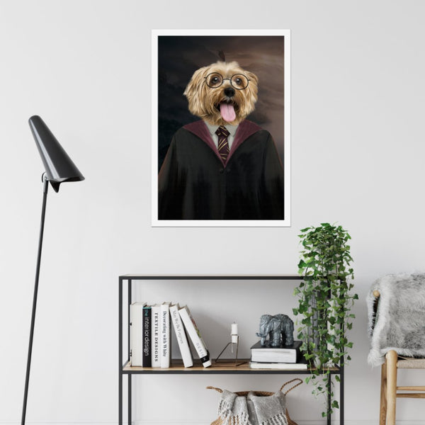 Young Wizard Custom Pet Poster | Pet Portrait Print | Paw & Glory