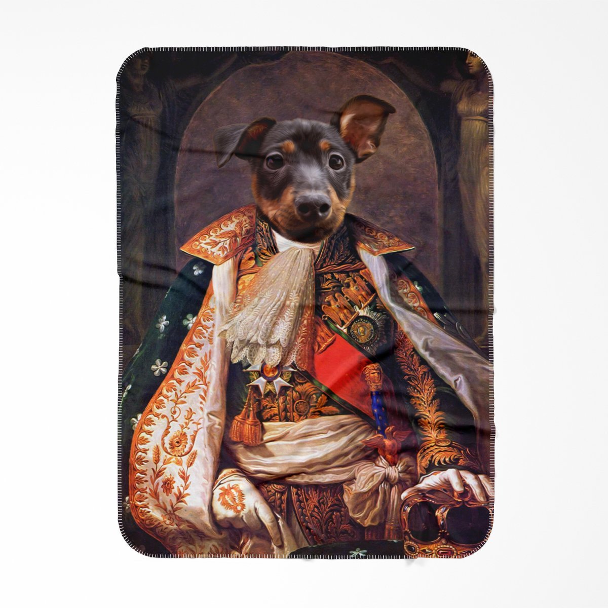 Pet Portraits | His Highness: Custom Pet Blanket | Paw & Glory