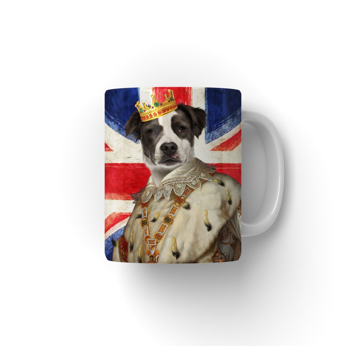 Pet Portraits | His Majesty British Flag: Custom Pet Coffee Mug | Paw & Glory