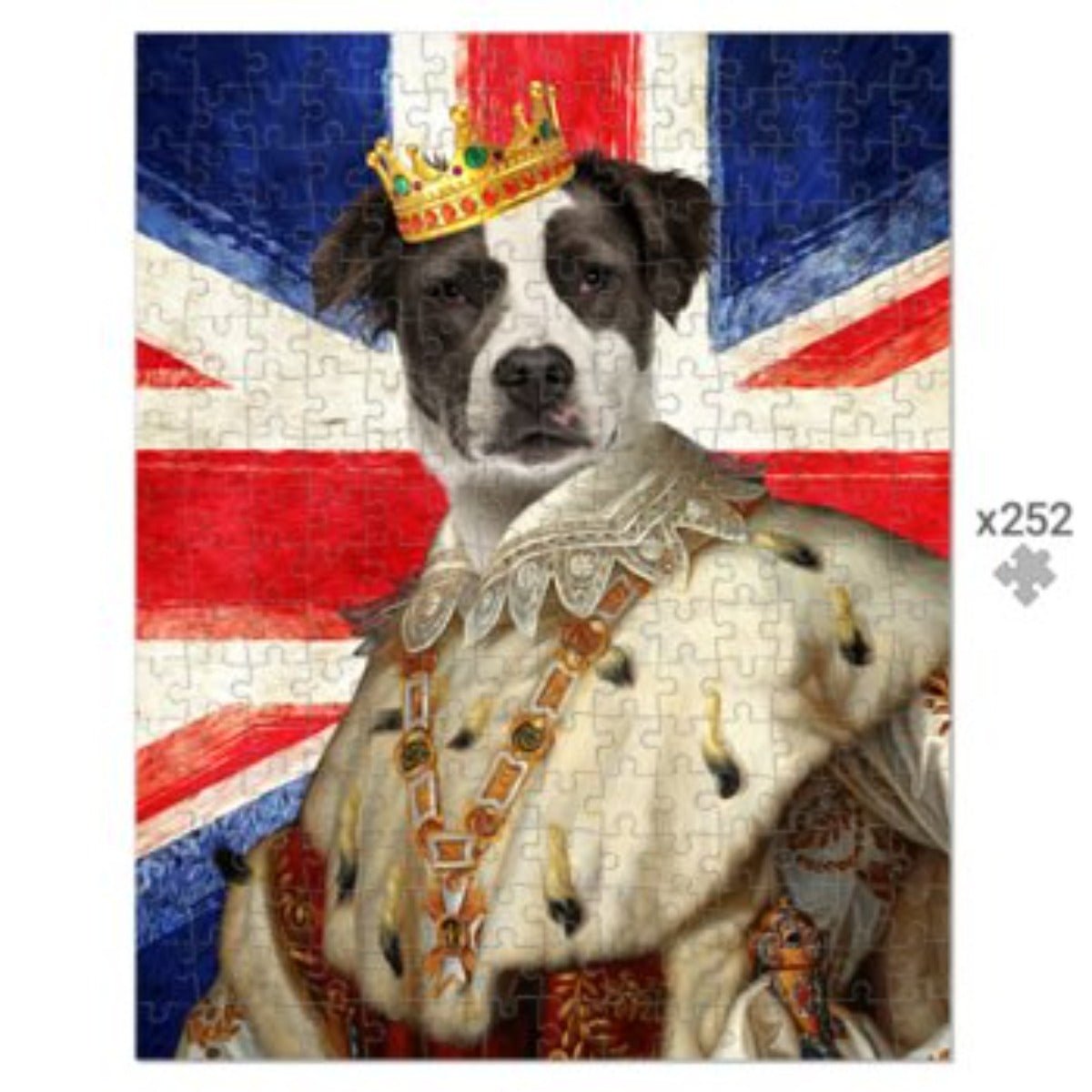 Pet Portraits | His Majesty British Flag: Custom Pet Puzzle | Paw & Glory