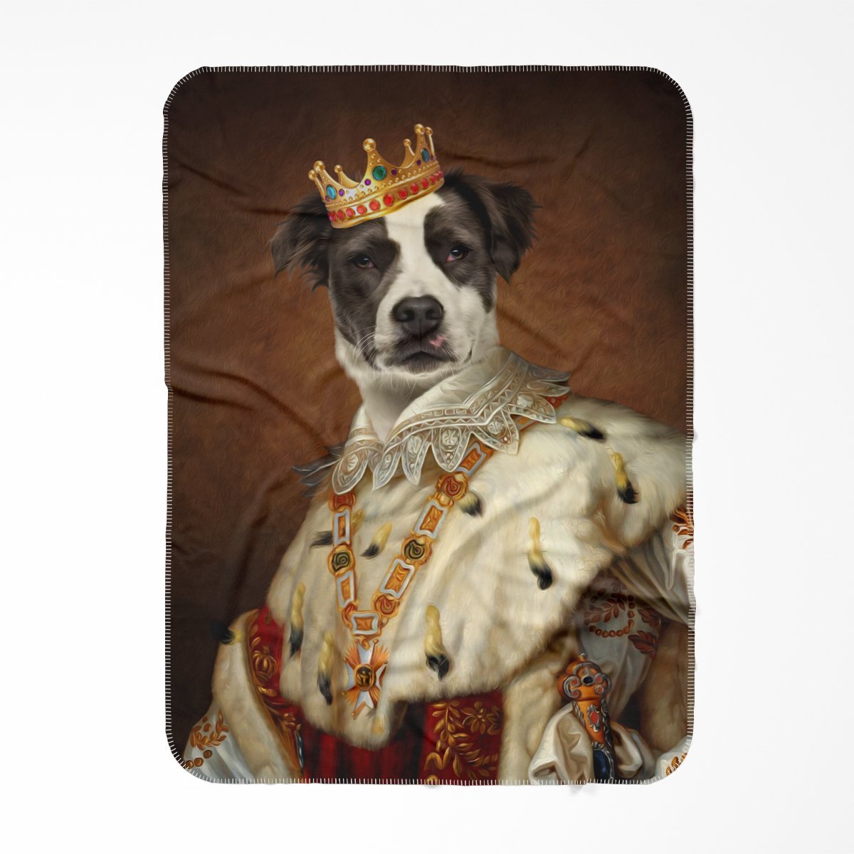 Pet Portraits | His Majesty: Custom Pet Blanket | Paw & Glory