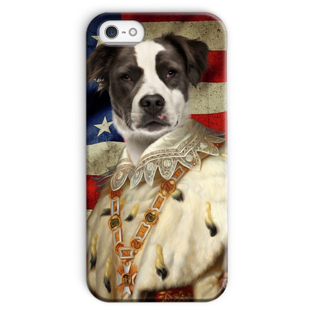 Pet Portraits | His Majesty USA Flag: Custom Pet Phone Case | Paw & Glory