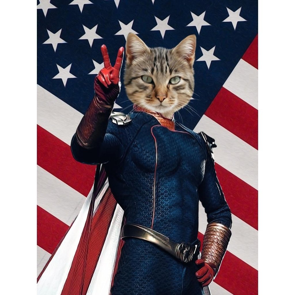 Cape Superhero Custom Digital Download Pet Portrait | Paw & Glory