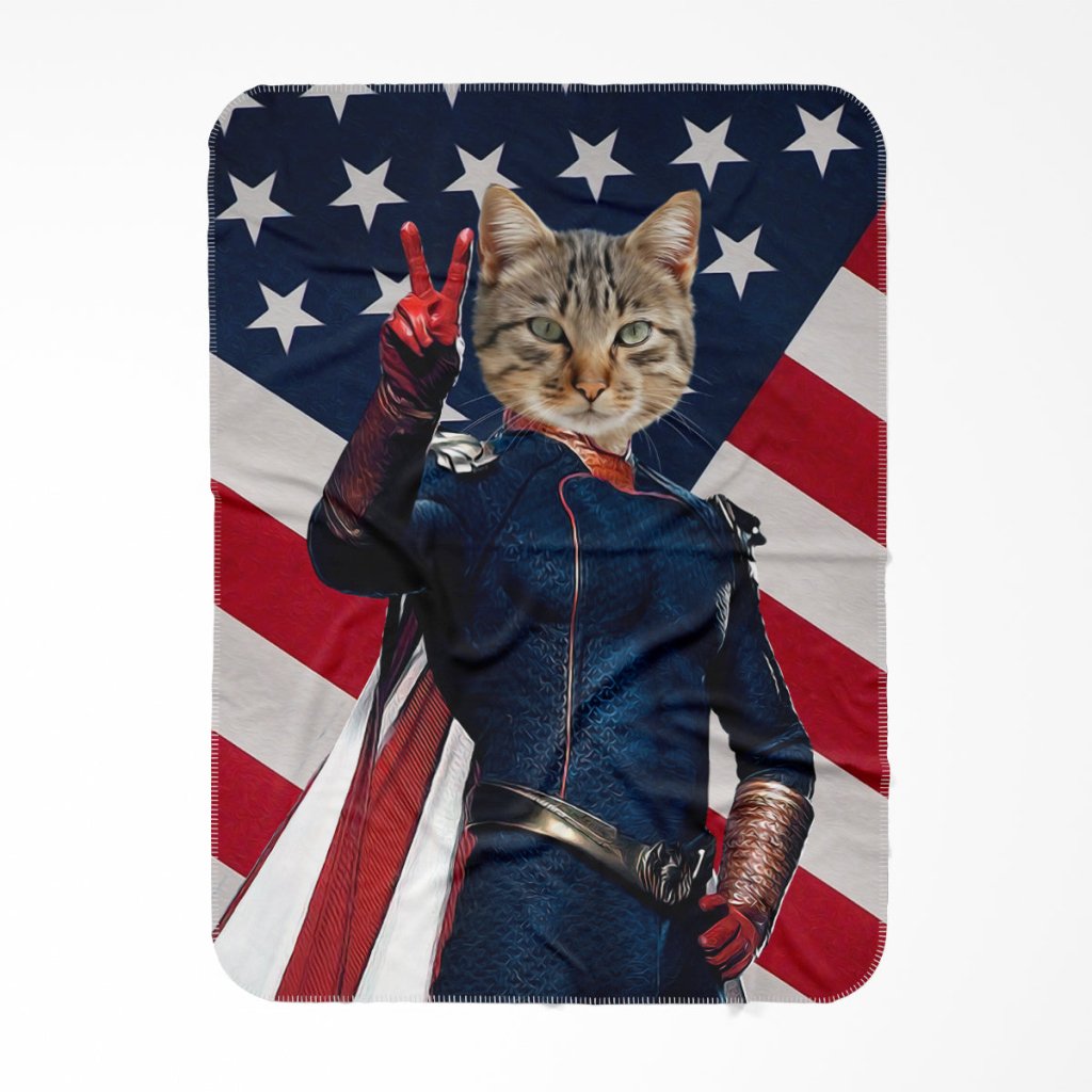 Pet Portraits | Homelander (The Boys Inspired): Custom Pet Blanket | Paw & Glory