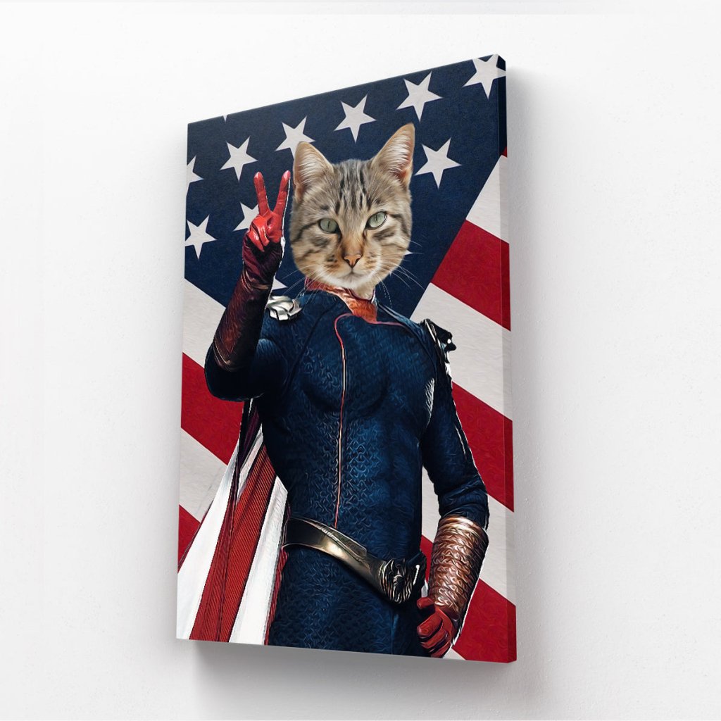 Pet Portraits | Homelander (The Boys Inspired): Custom Pet Canvas | Paw & Glory
