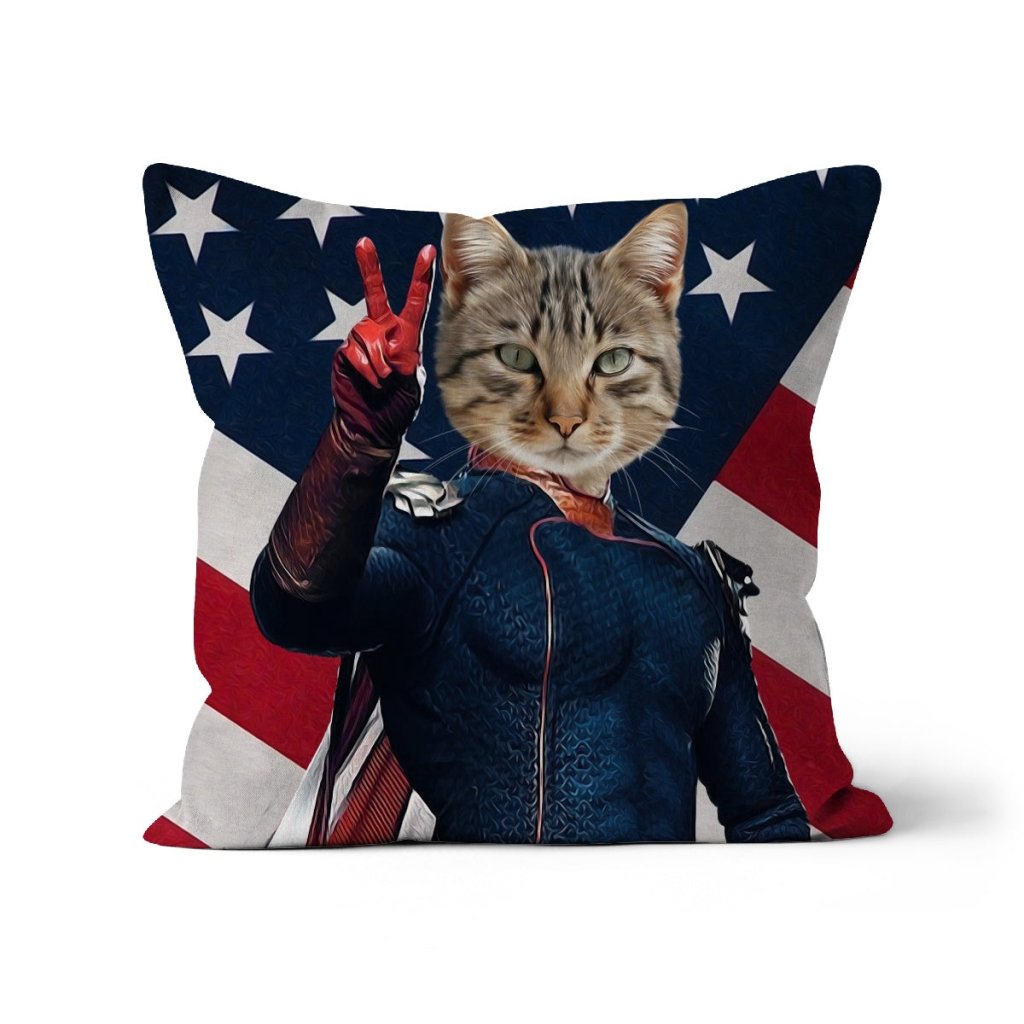 Pet Portraits | Homelander (The Boys Inspired): Custom Pet Pillow | Paw & Glory