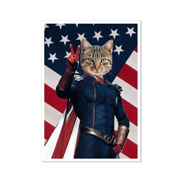 Cape Superhero Custom Pet Poster | Custom Pet Portrait Print | Paw & Glory