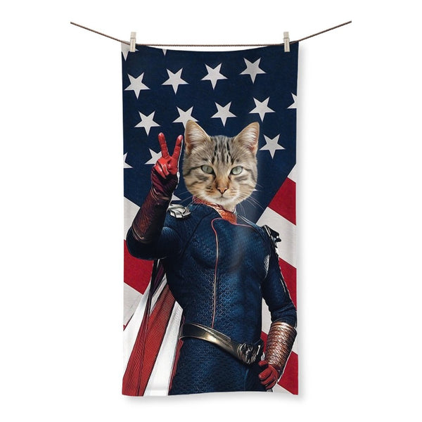 Cape Superhero Custom Pet Towel | Custom Pet Portrait | Paw & Glory