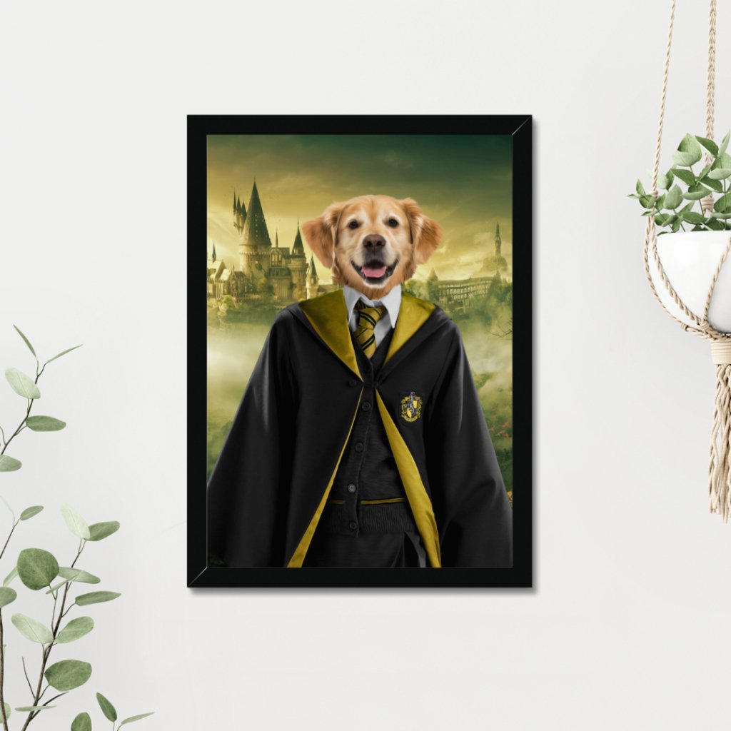 Pet Portraits | Hufflepuff (Harry Potter Inspired): Custom Pet Portrait | Paw & Glory