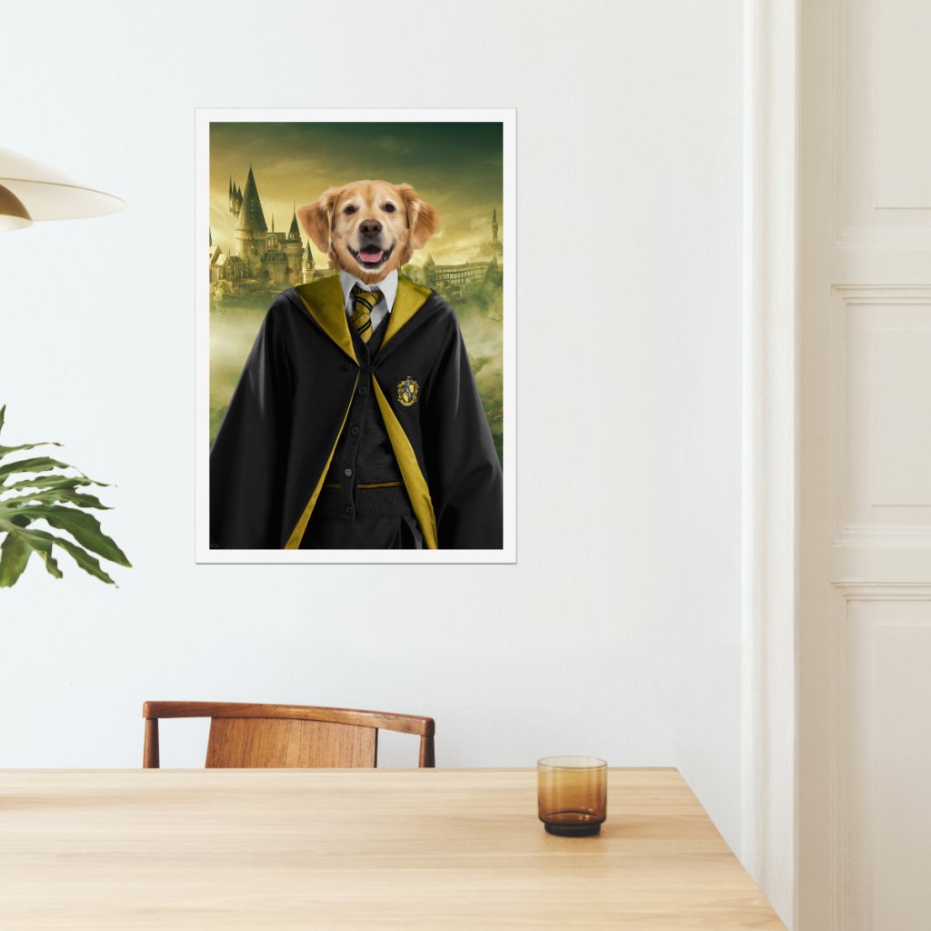 Pet Portraits | Hufflepuff (Harry Potter Inspired): Custom Pet Poster | Paw & Glory