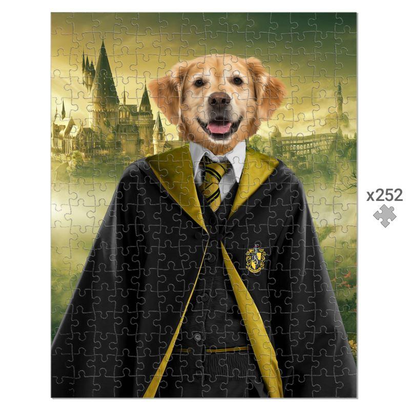Pet Portraits | Hufflepuff (Harry Potter Inspired): Custom Pet Puzzle | Paw & Glory