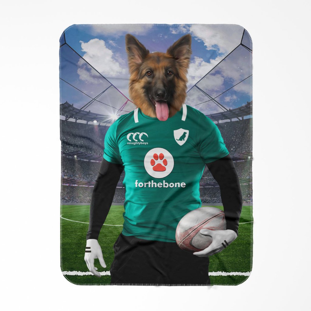 Pet Portraits | Ireland Rugby Team: Custom Pet Blanket | Paw & Glory