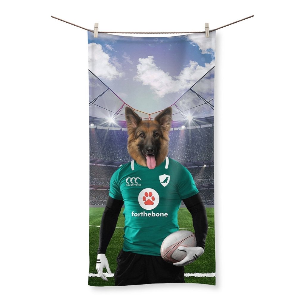 Pet Portraits | Ireland Rugby Team: Custom Pet Towel | Paw & Glory