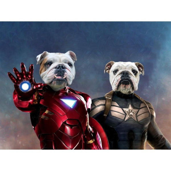 Armoured And Patriotic Heroes Custom Digital Download Pet Portrait | Pet Portrait From Photo | Paw & Glory